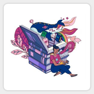 Books and Imagination Sticker